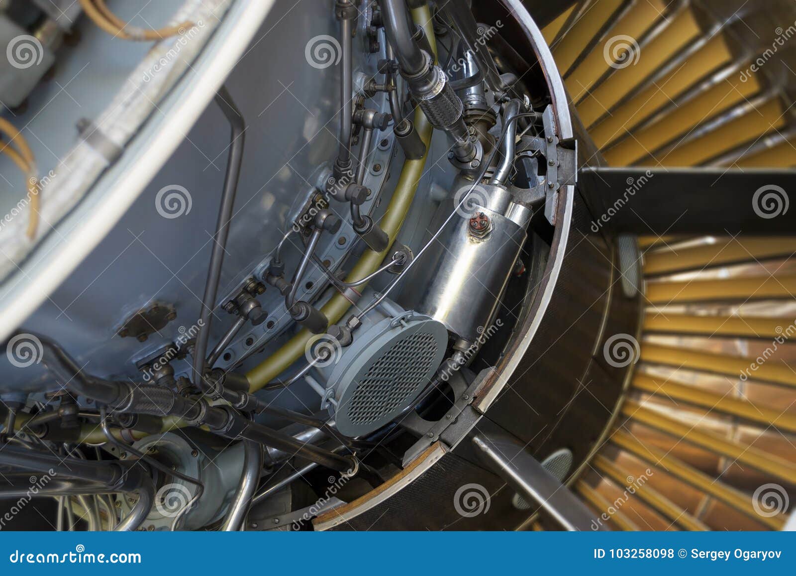 Jet engine inside stock photo. Image of turbine, repair 103258098