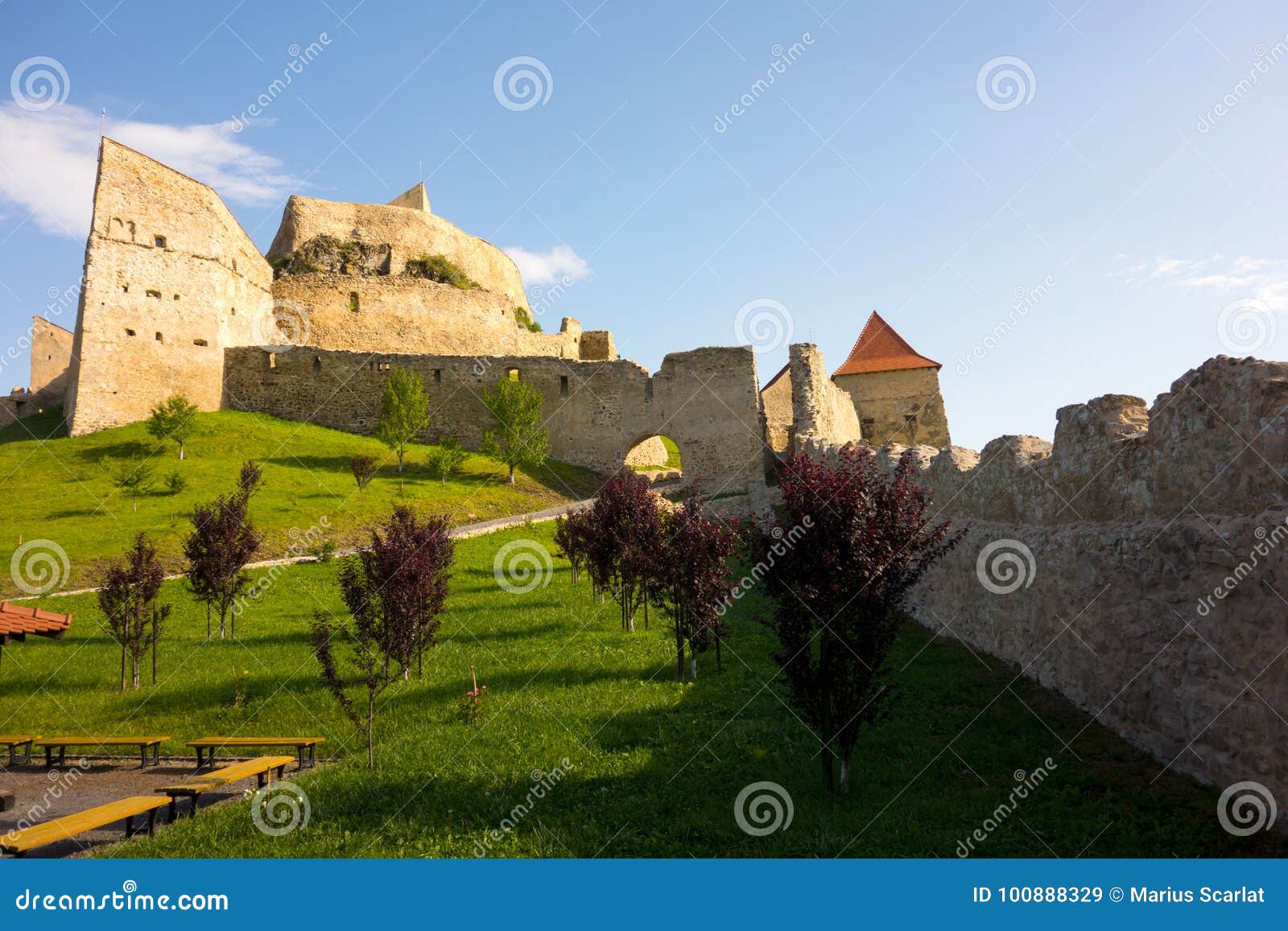 inside the walls of rupea fortress from brasov county, romania