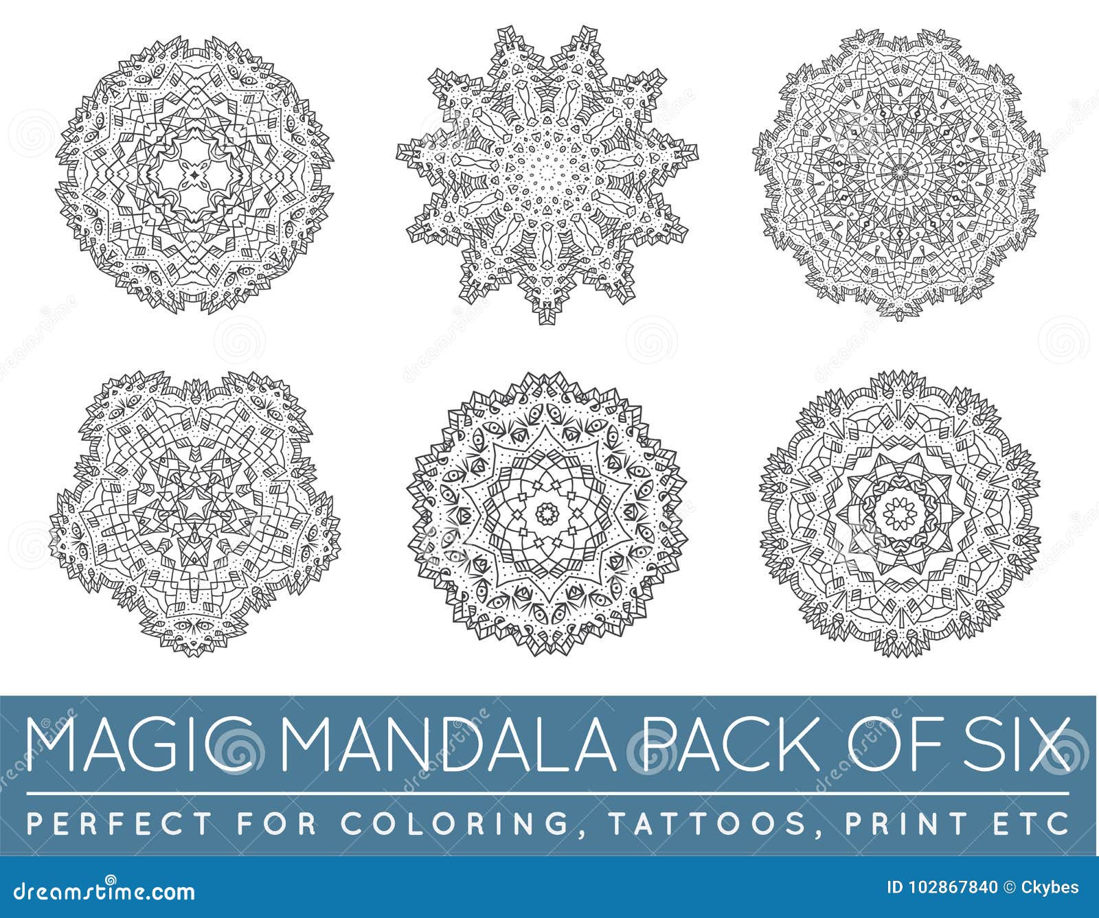 Insieme Degli Assomigliare Etnici Di Mandala Vector