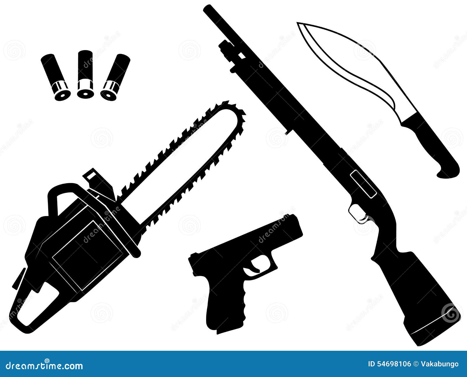 Insieme Delle Armi Del Criminale Del Gangster Illustrazione Vettoriale Illustrazione Di Illustrazione Pistola