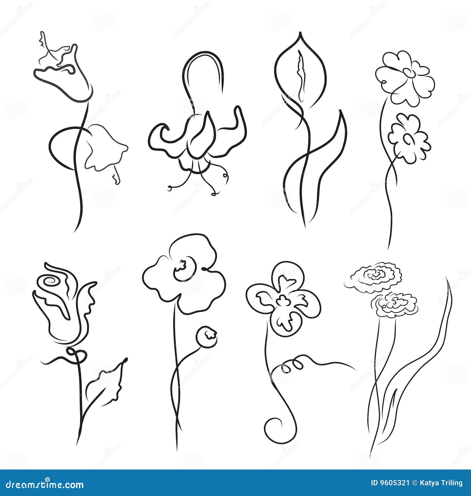 Insieme Di Disegno Dei Fiori Illustrazione Vettoriale Illustrazione Di Illustrazione Pasqua