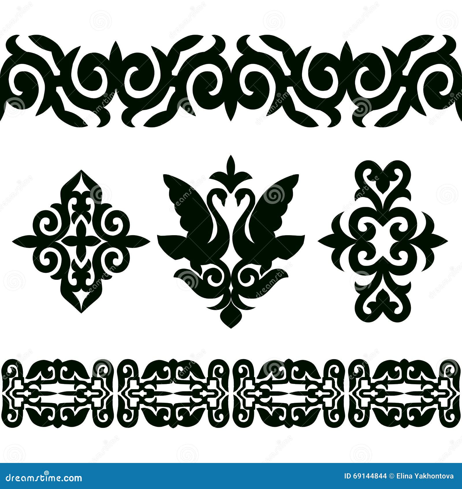 Казахский ленточный орнамент