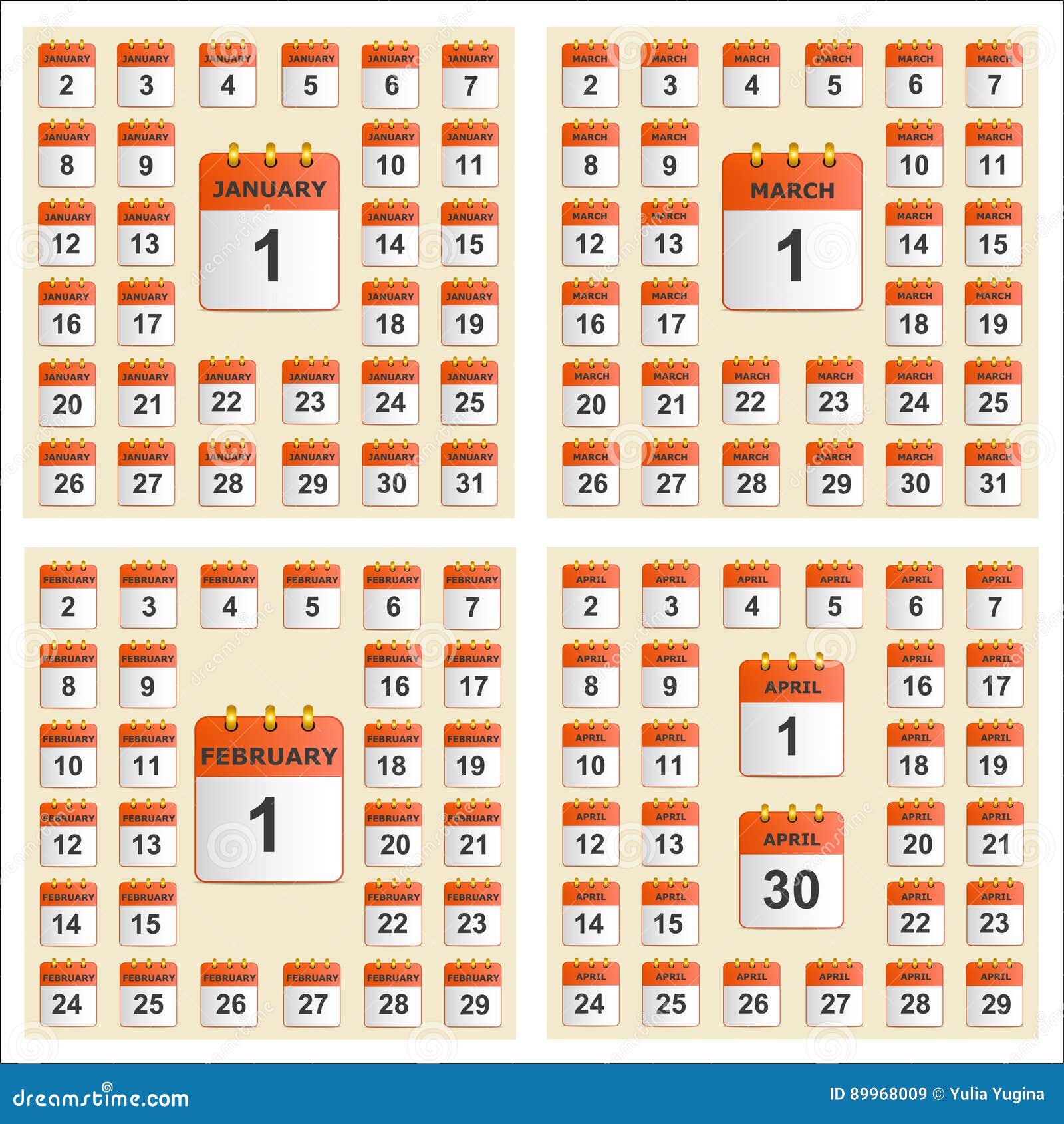Insieme Universale Del Calendario Murale Da Gennaio A Aprile Illustrazione Vettoriale Illustrazione Di Calendario Calandri 89968009 calendario universale