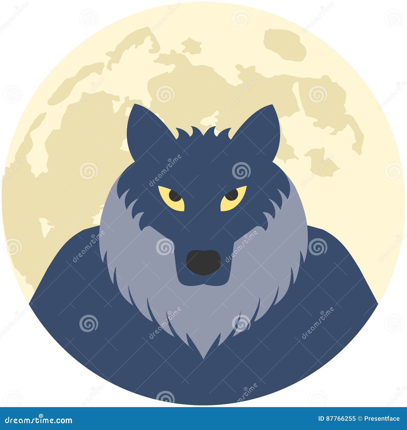 Insigne Embleme De Pleine Lune De Loup Garou Illustration Stock Illustration Du Noir Embleme