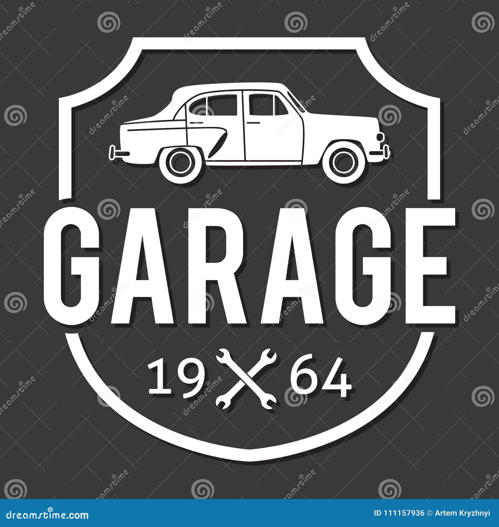 Insigne/label De Garage Logo De Réparation De Voiture Rondin De Garage De  Hippie De Vintage De Vecteur Illustration de Vecteur - Illustration du  vilebrequin, cylindre: 111157936