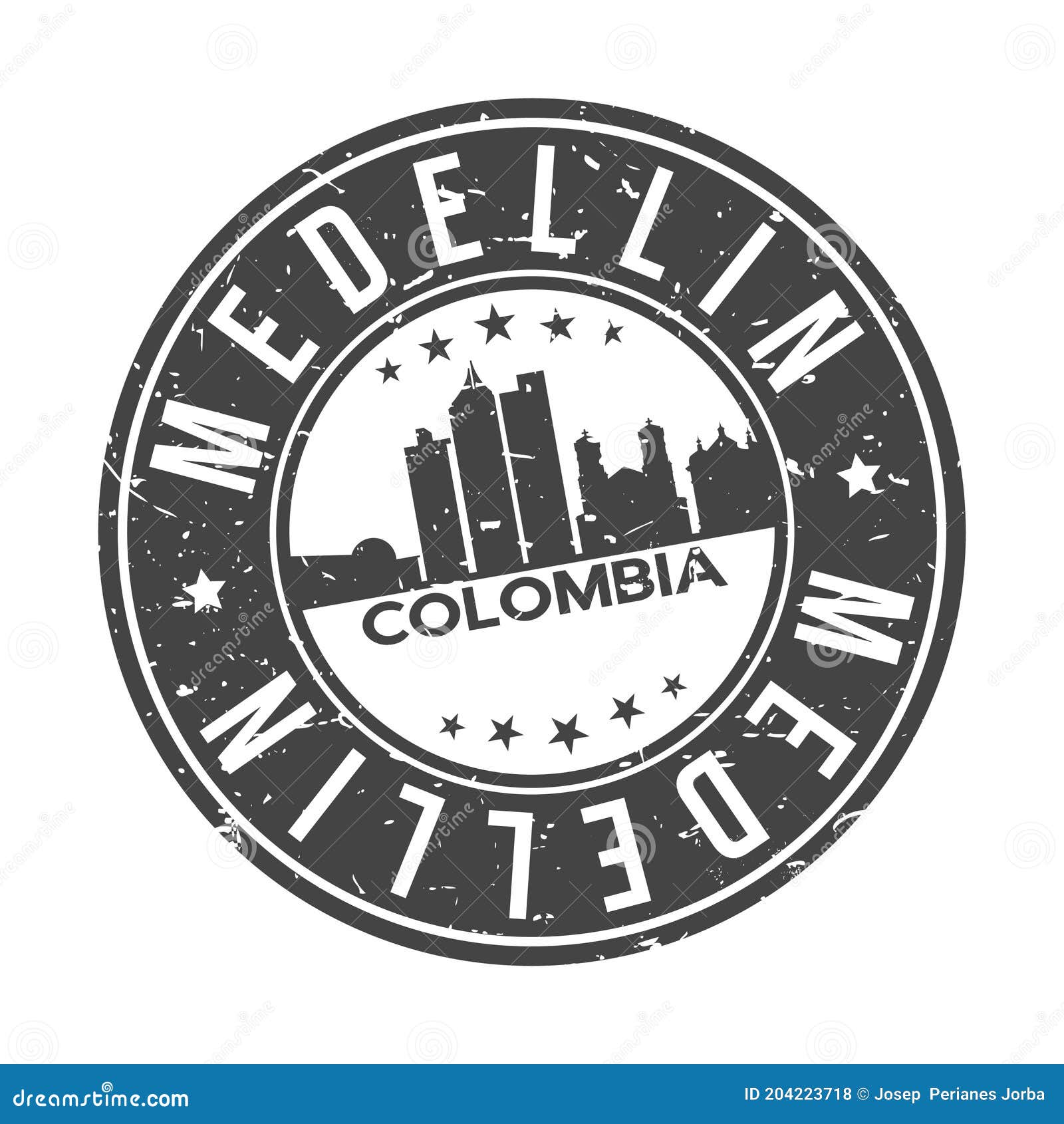 Insignia Del Diseño De La Ciudad Del Horizonte Del Icono Del Sello De