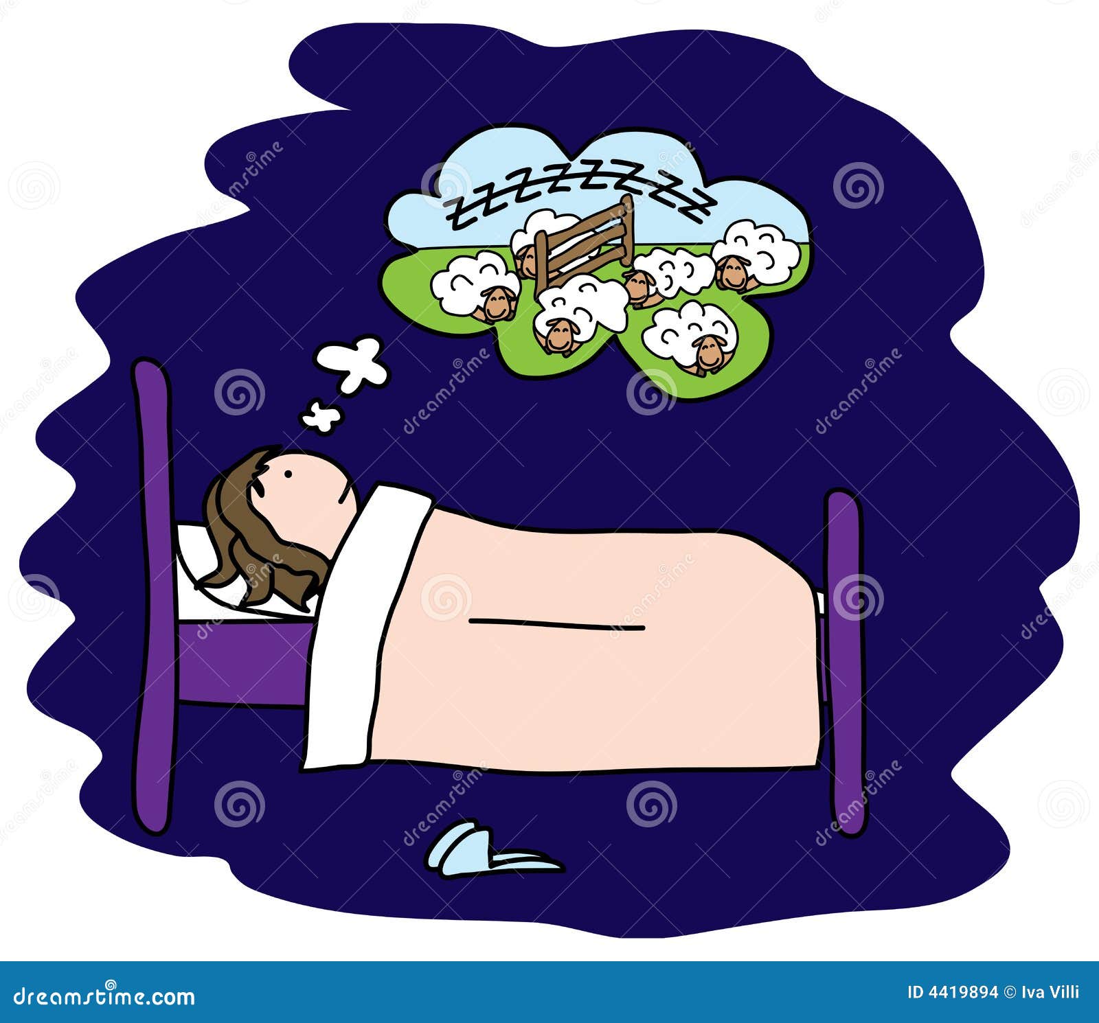 Insomnia stock vector. Illustration of awake, laying, sleepless - 4419894