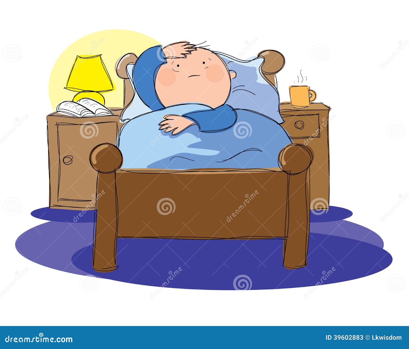 Insomnia stock vector. Illustration of stressed, worry - 39602883
