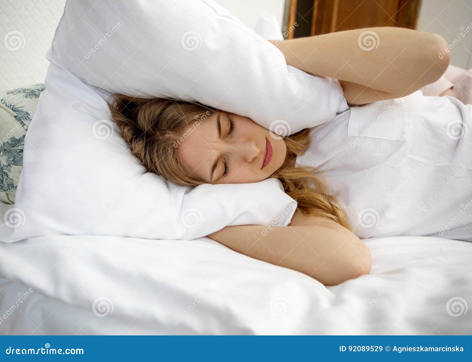 Insomnia problems in bed. stock image. Image of problems 92089529