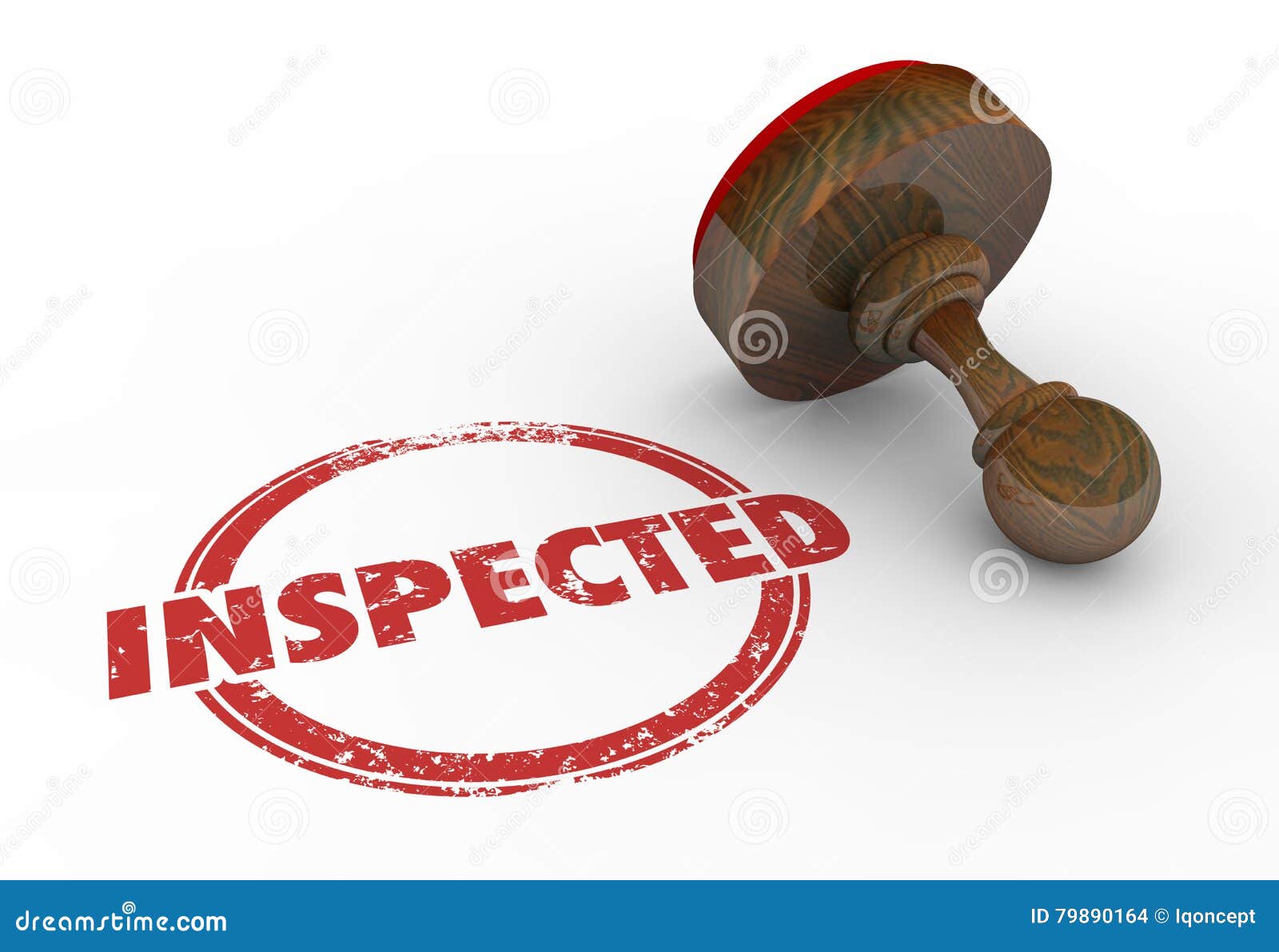 Inspected Checked Approved Round Stamp Word Stock Illustration