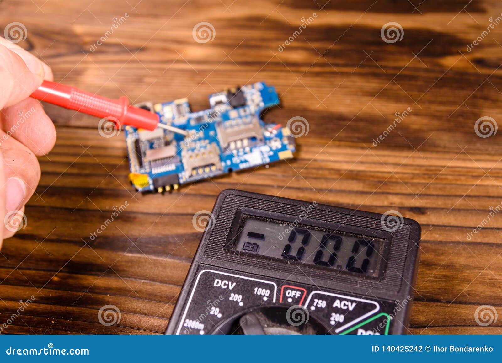 Inspecting of the Electronic Circuit Board with Multimeter Stock Photo ... Circuit Diagram