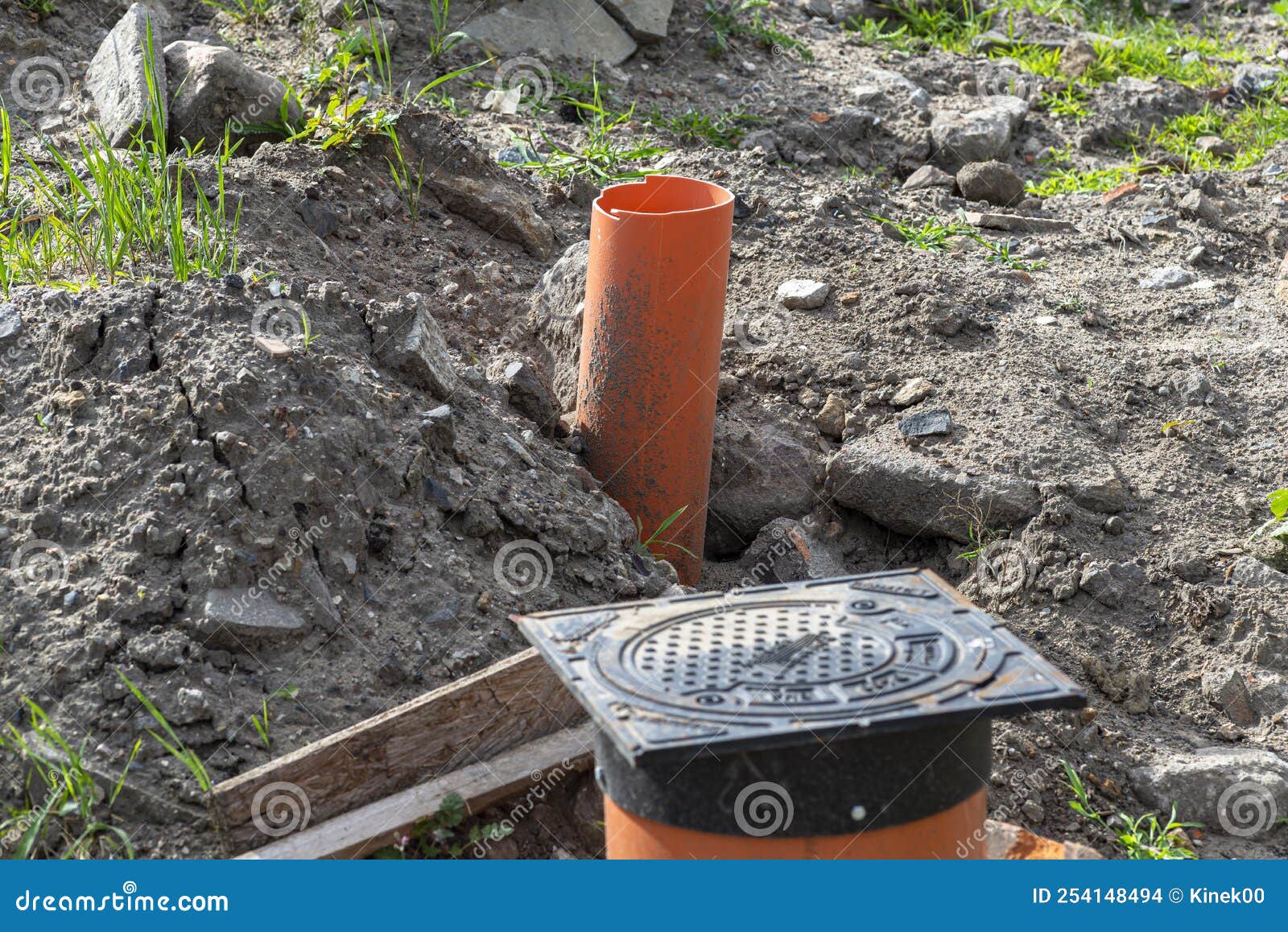 Inspection of the Sewage System with a Closed Cast Iron Manhole