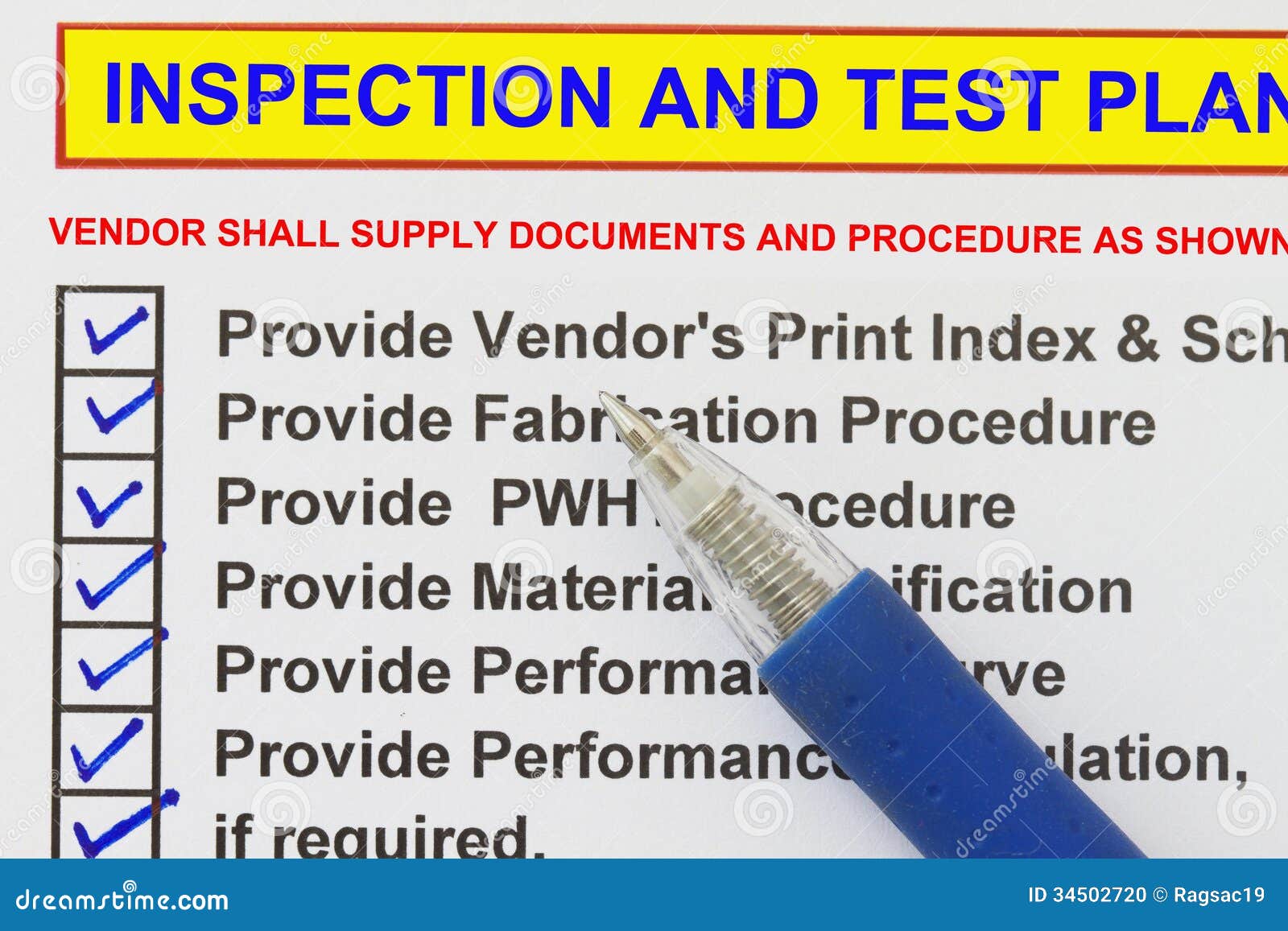 inspection test plan