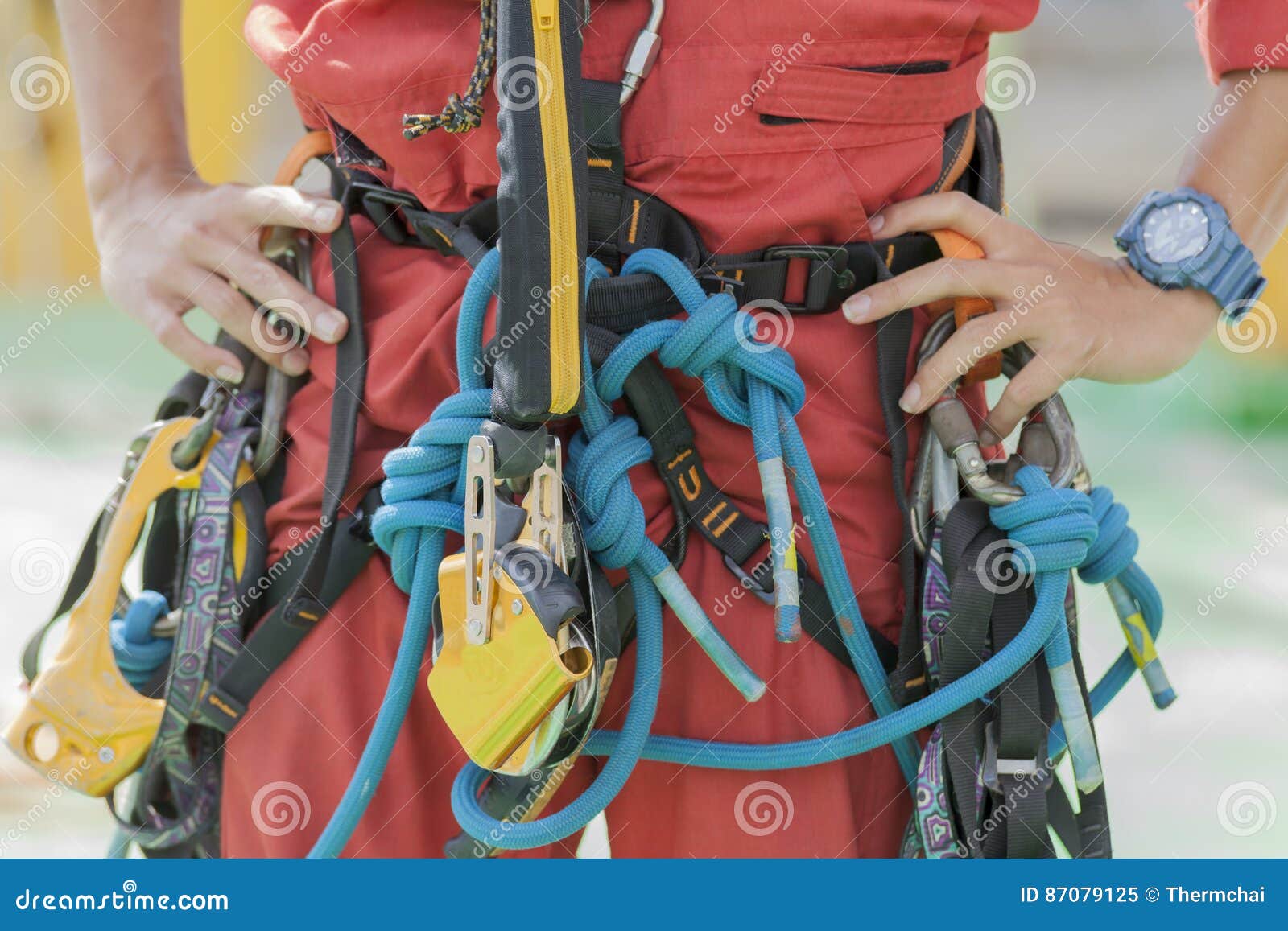 Inspector Man Wearing Rope Access Equipment Stock Image - Image of industry,  climb: 87079125