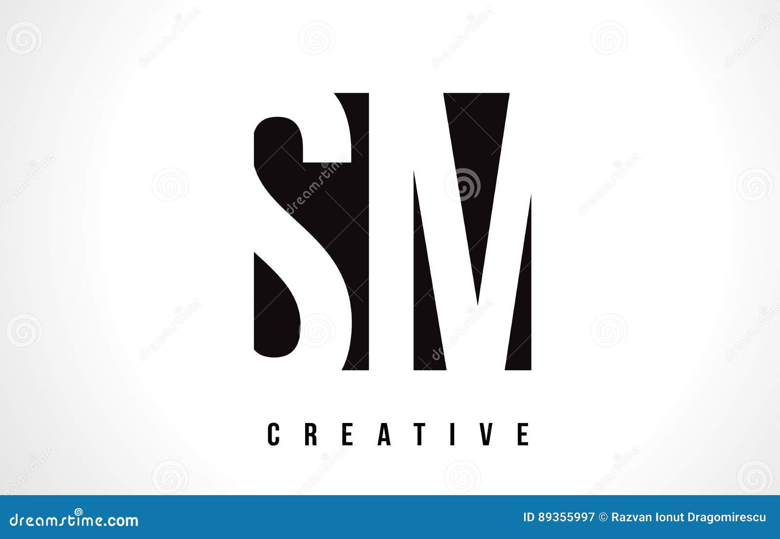 Inspektion S M White Letter Logo Design Mit Schwarzem Quadrat Vektor Abbildung Illustration Von Viereck Tendenz