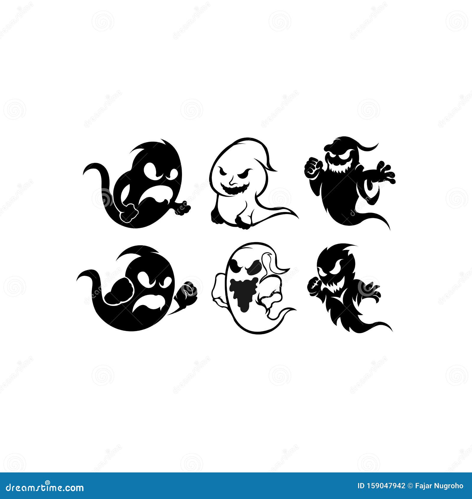 InspiraciÃ³n En El Logo Del Fantasma , Logo De Halloween Ilustración del  Vector - Ilustración de noche, aislado: 159047942