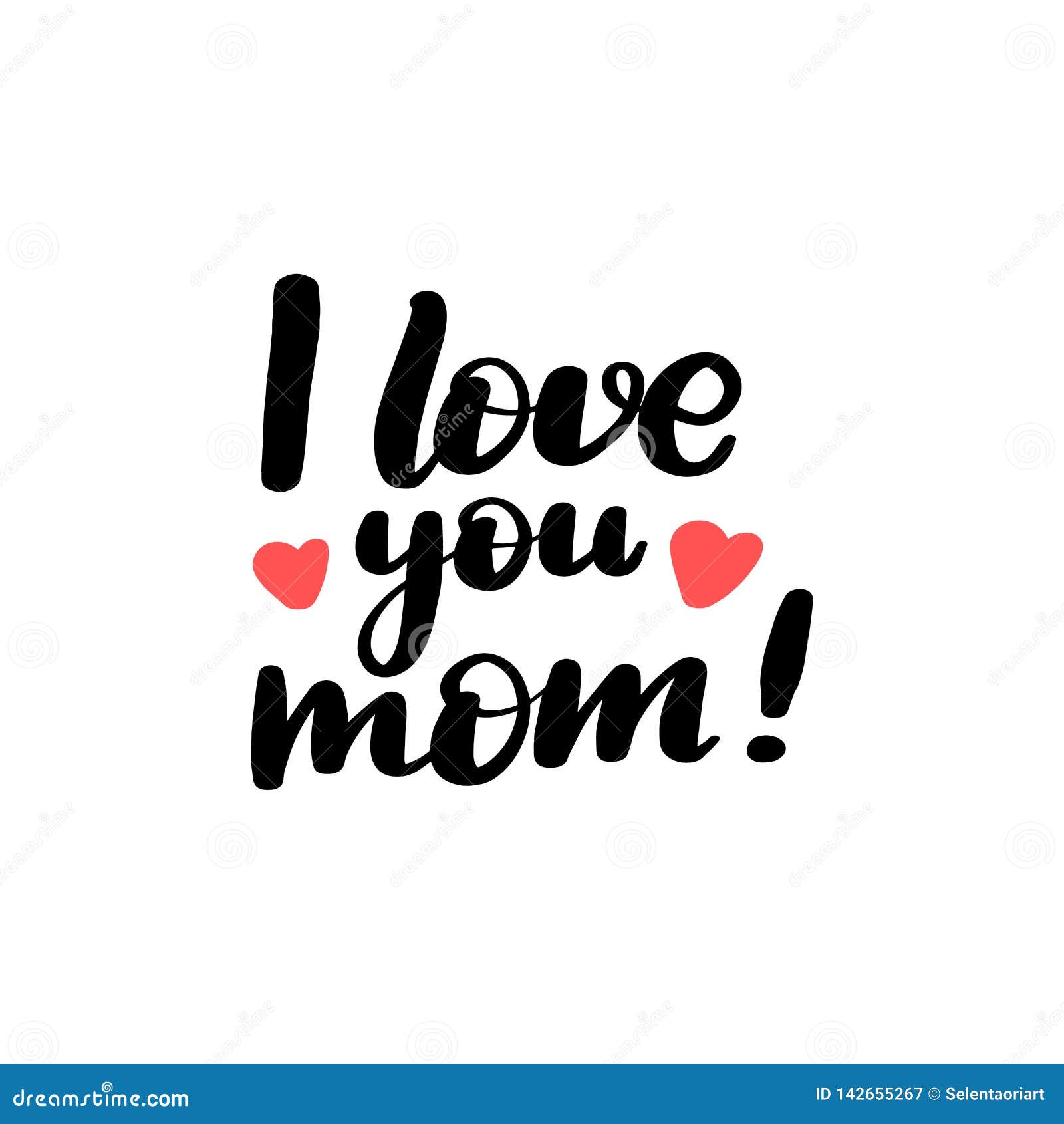 Download I love you mom stock vector. Illustration of inspirational ...
