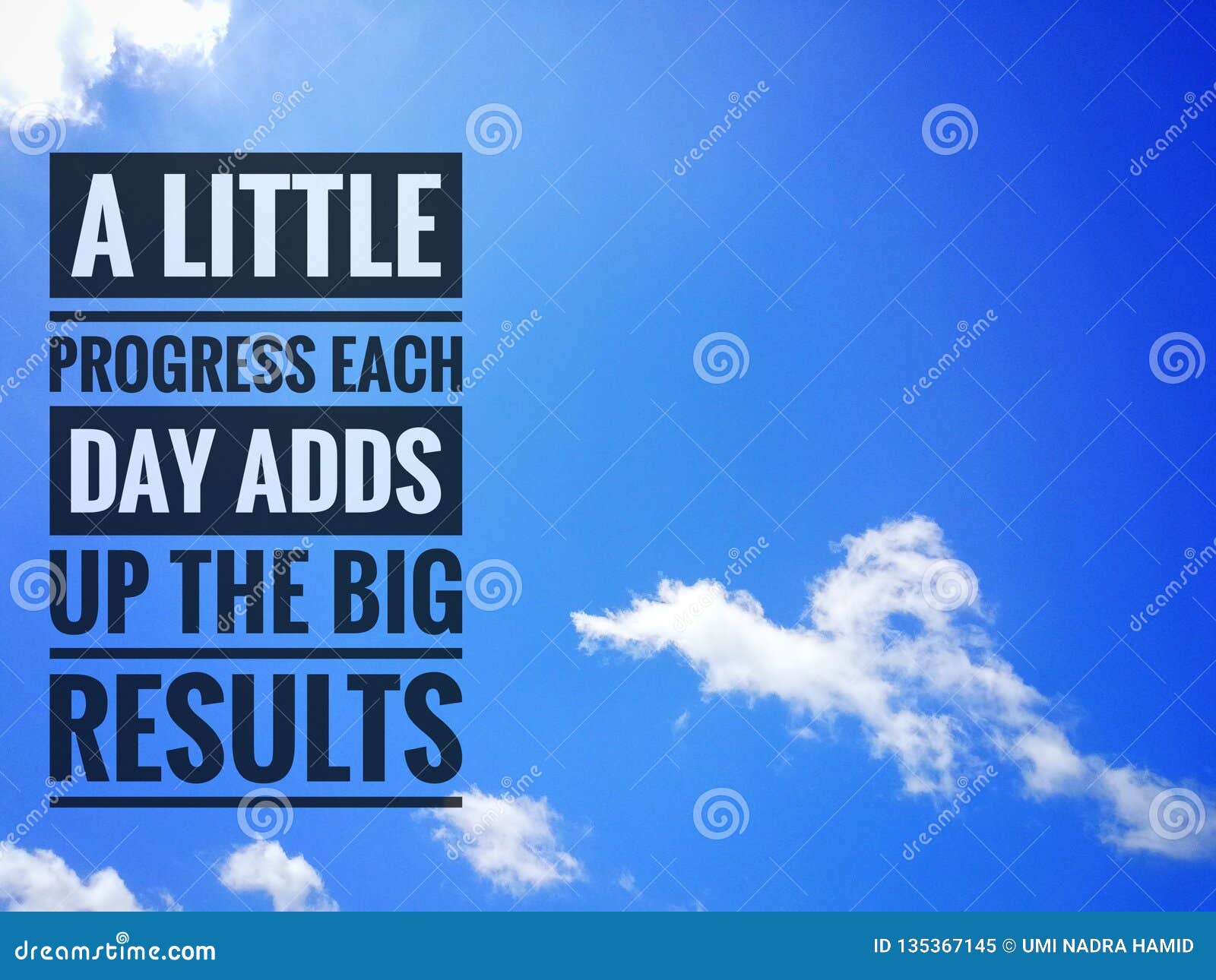 Inspirational Motivating Quote on Blue Sky Background. Stock Image ...