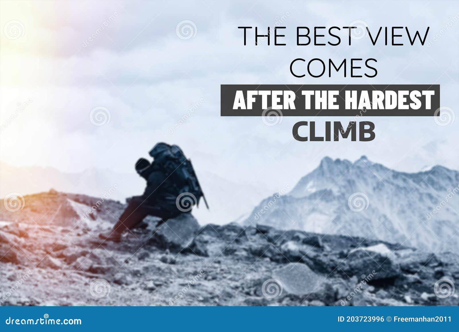 Inspirational and Motivational Quote. the Best View Comes after the Hardest  Climb Stock Photo - Image of inspiration, improvement: 203723996