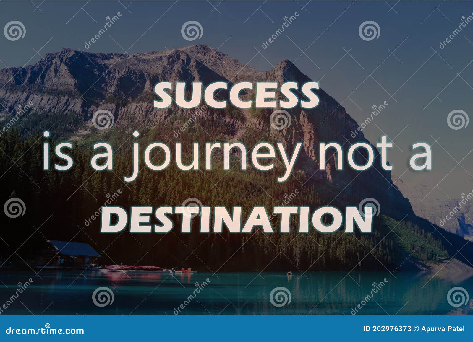 Inspirational and Motivational Quotes with Beautiful Background - Success  is a Journey Not a Destination Stock Image - Image of tough, mountain:  202976373