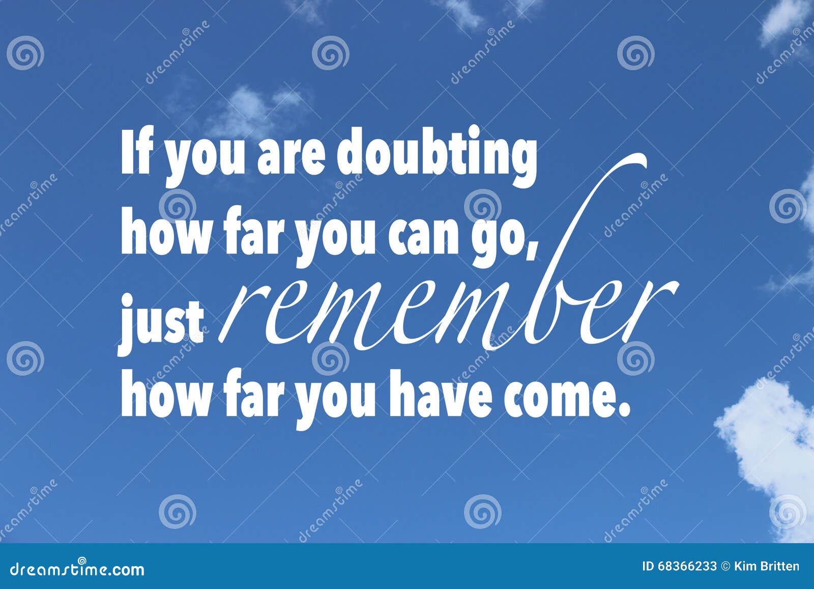 Inspirational Quote On Blue Sky Background Stock Image Image