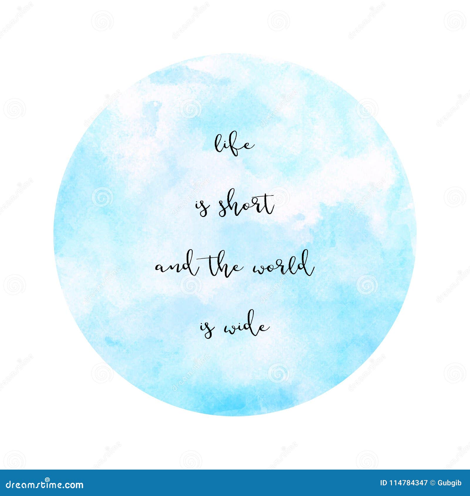 Inspirational Quote on Blue Watercolor Background Stock Illustration -  Illustration of design, messy: 114784347