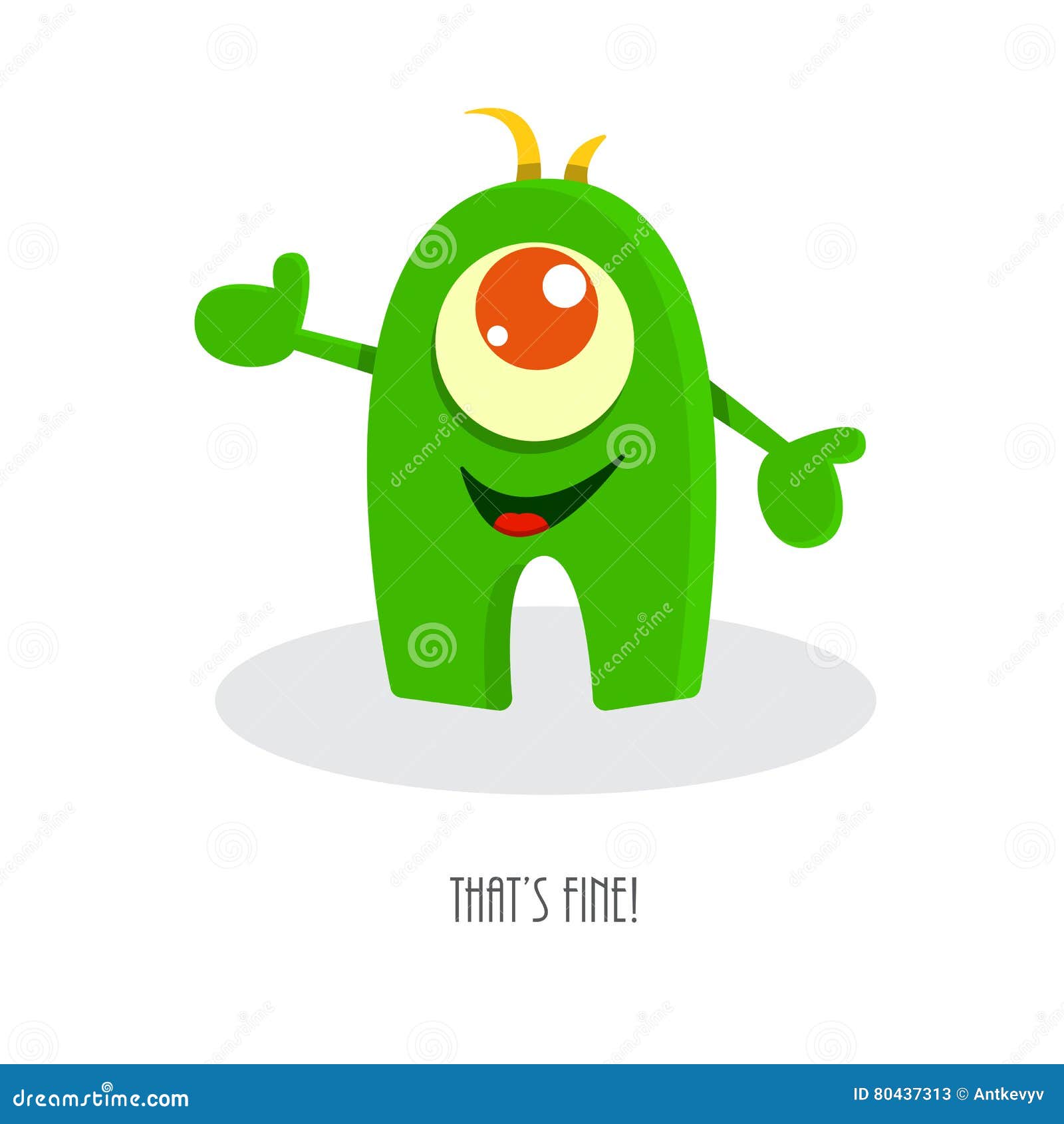 Inspirational Quote with Funny Monster Stock Vector - Illustration of  beast, motivation: 80437313