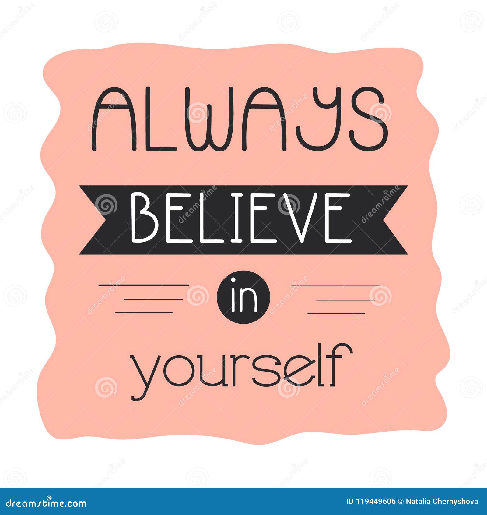 Inspirational Quote, Motivation Typography Pattern Stock Vector