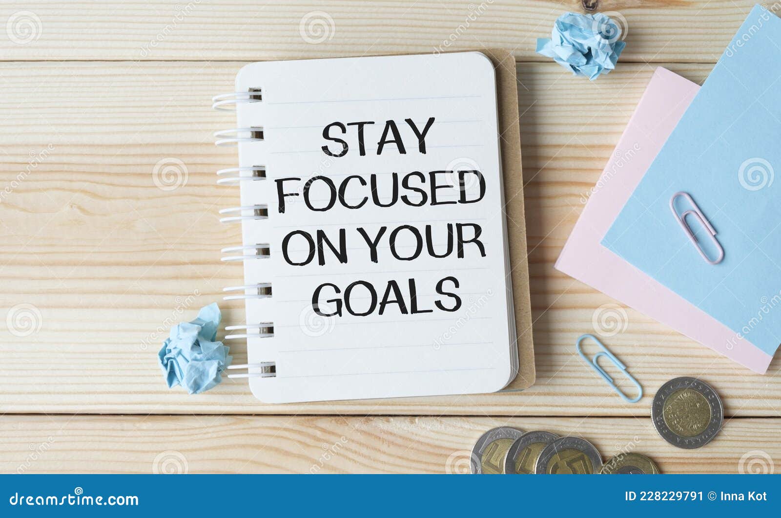 Inspirational Quote Stay Focused On Your Goals Stock Image Image