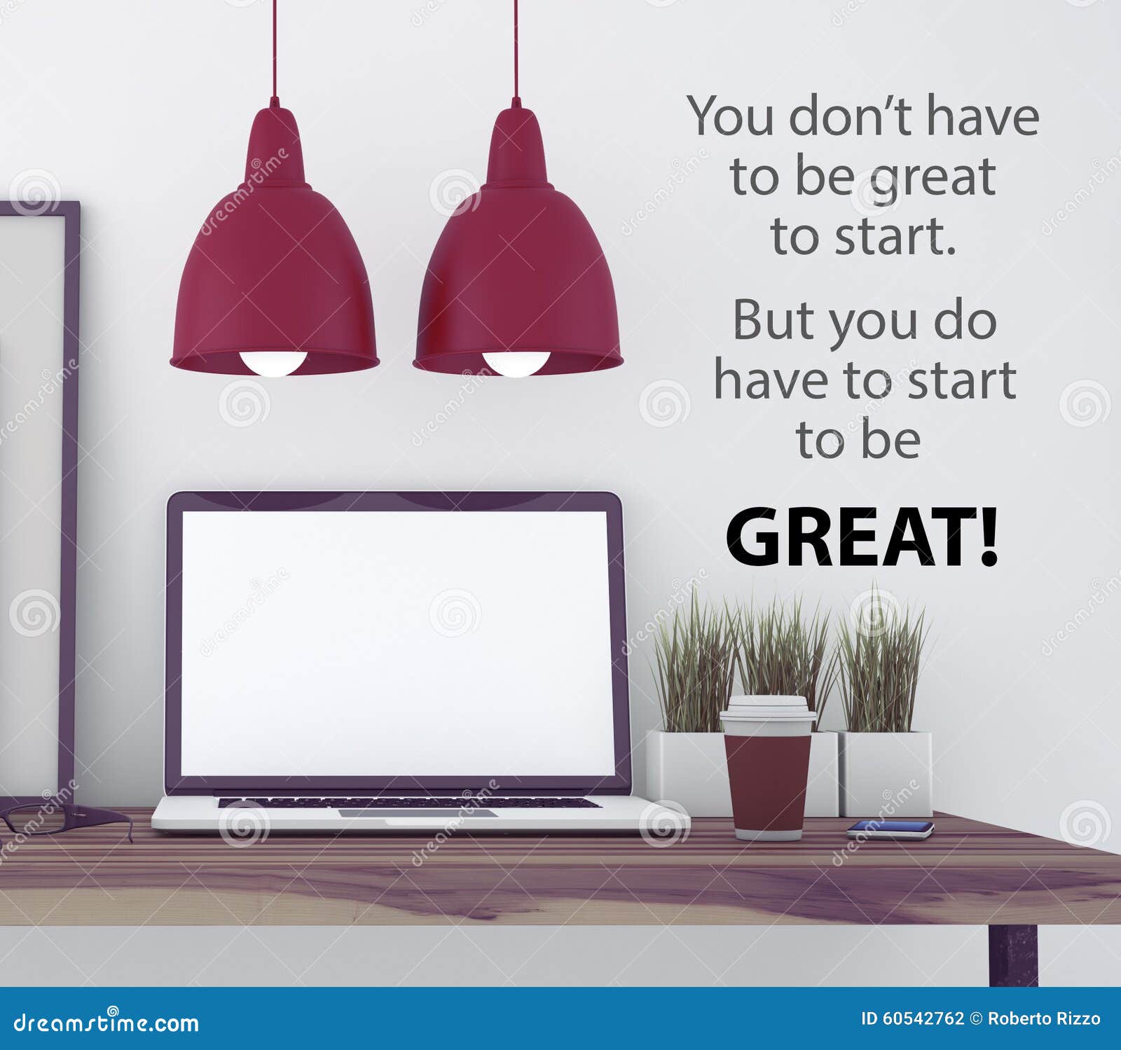 Inspirational Quote on Wall. Stock Illustration Illustration of