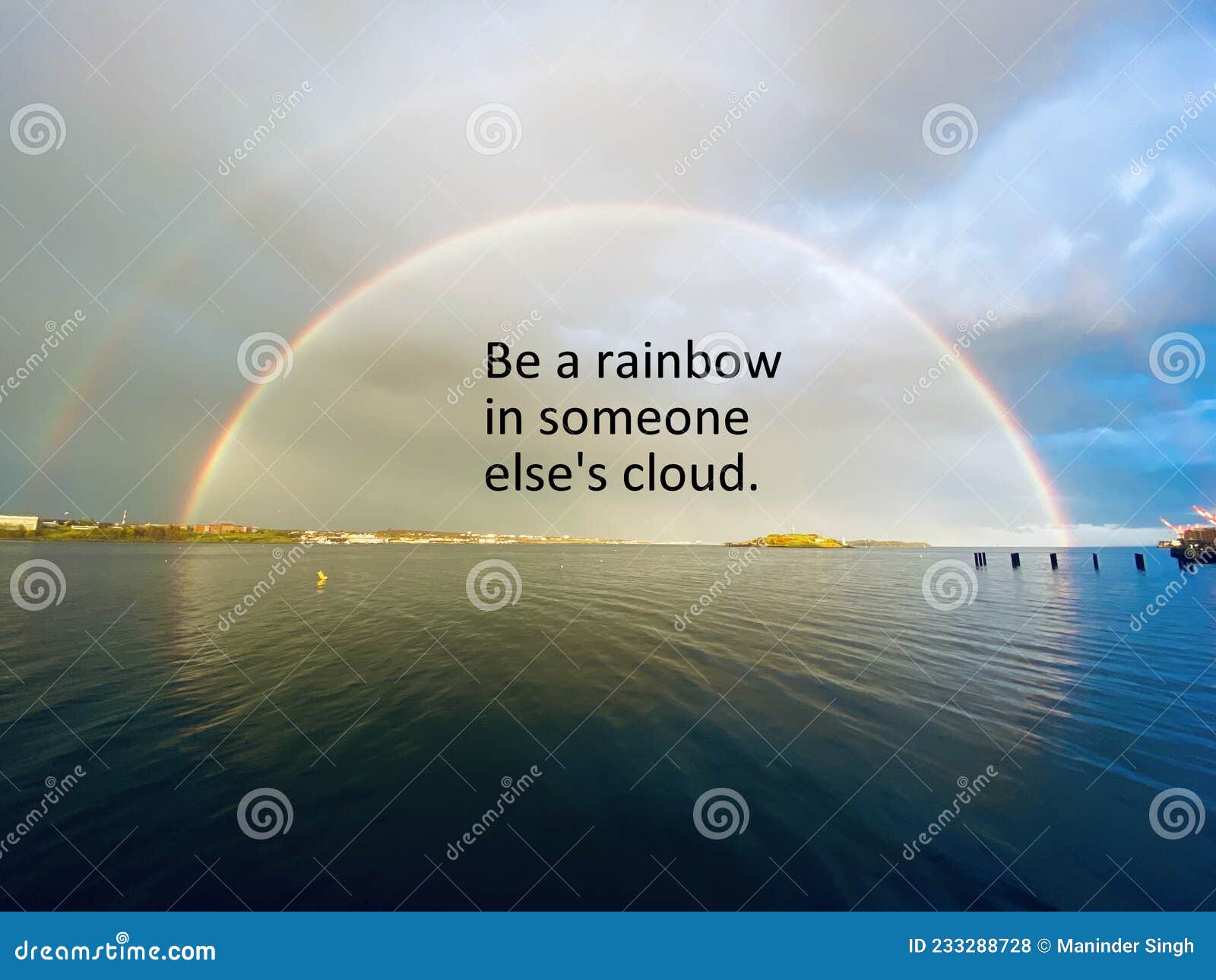 Inspirational Quotes Be a Rainbow in Someone Else`s Cloud. Stock