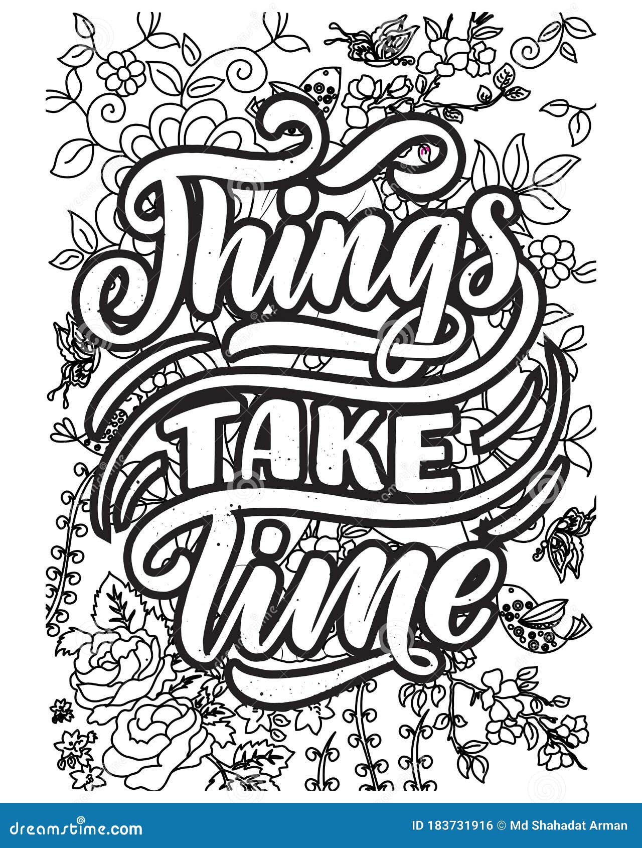 Inspirational Words Coloring Book Pages.motivational Quotes ...