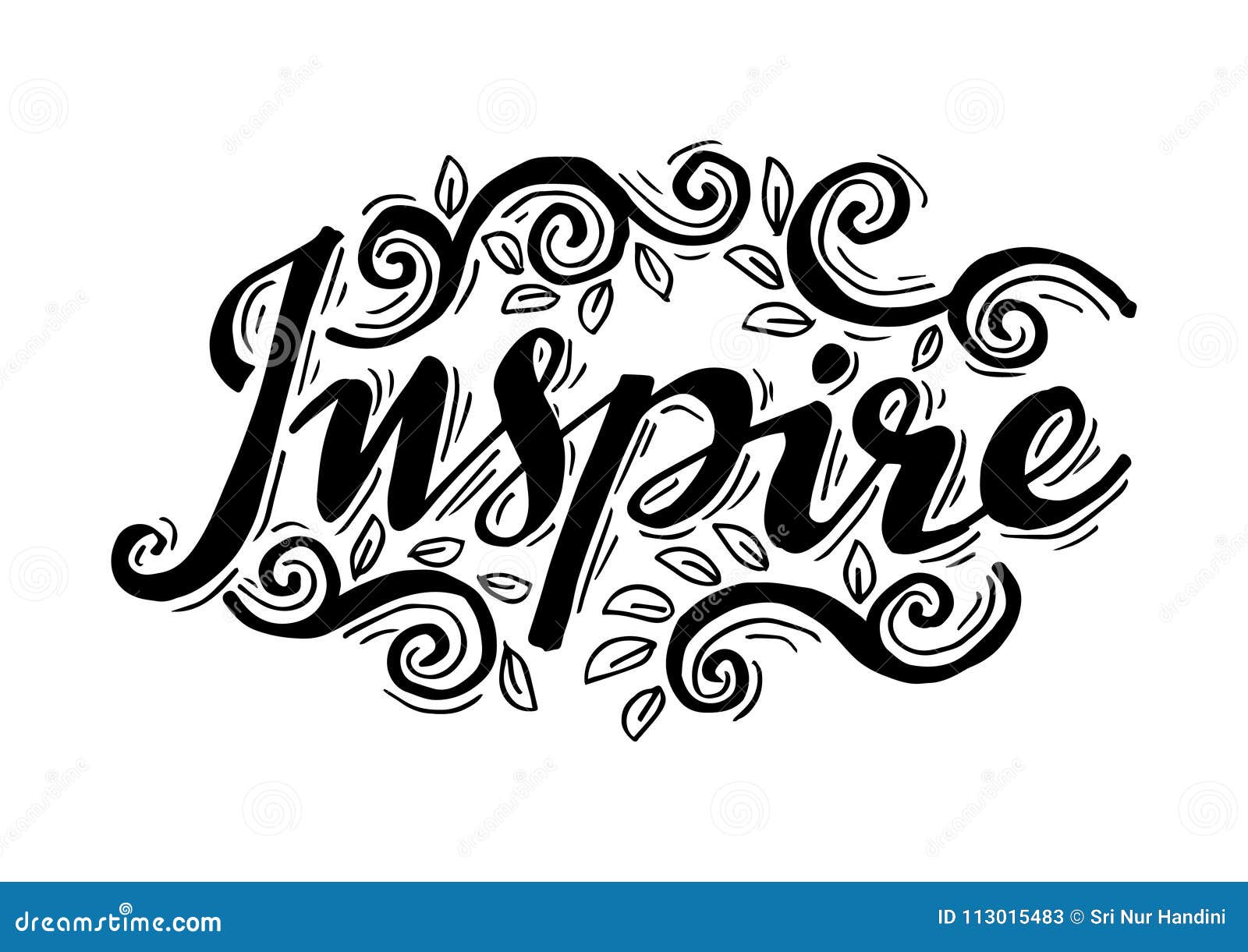 Download Inspire. Hand Lettering Calligraphy. Stock Illustration ...