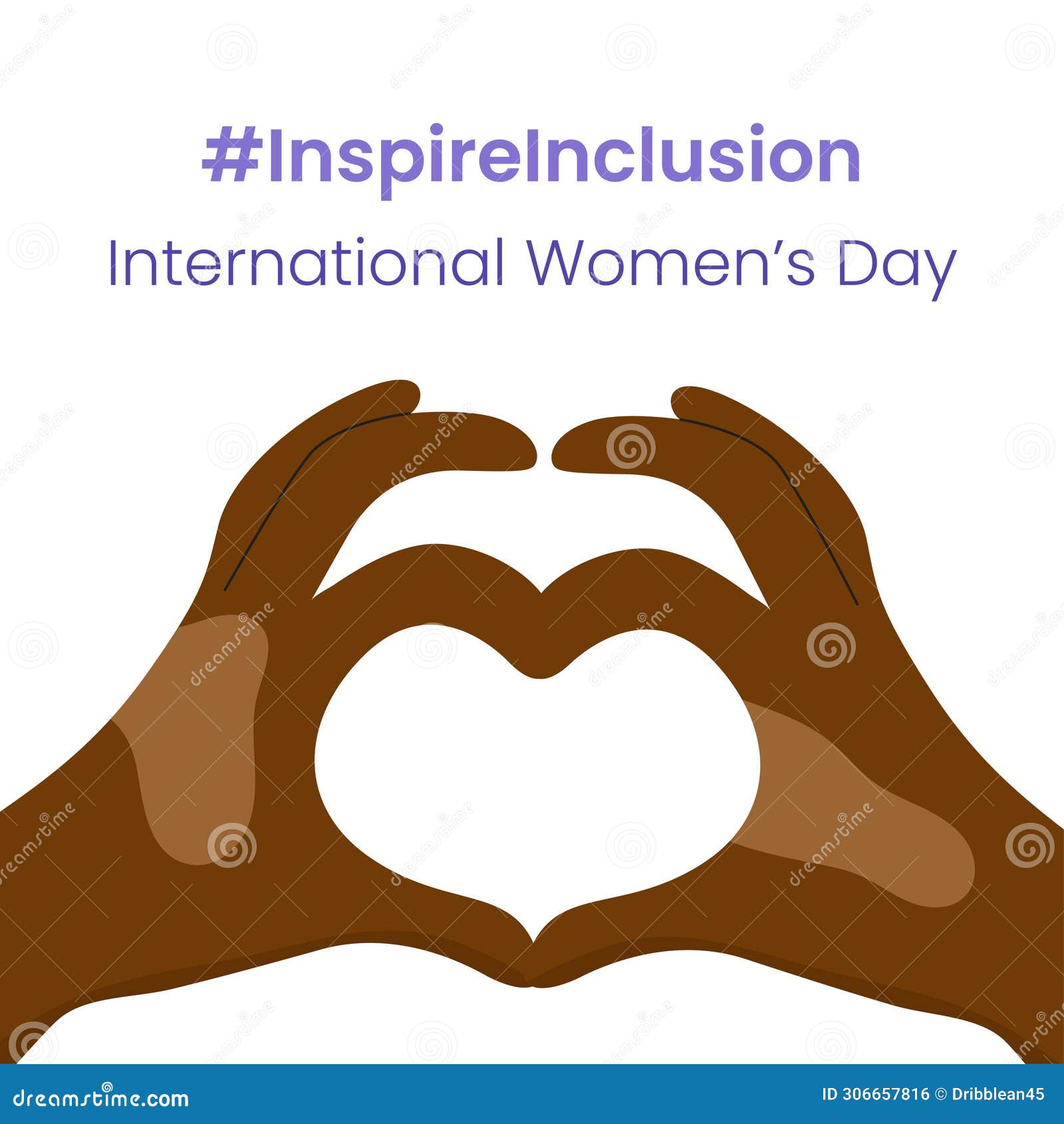 inspire inclusion slogan international women's day 8 march 2024. iwd world campaign.  woman's hands on