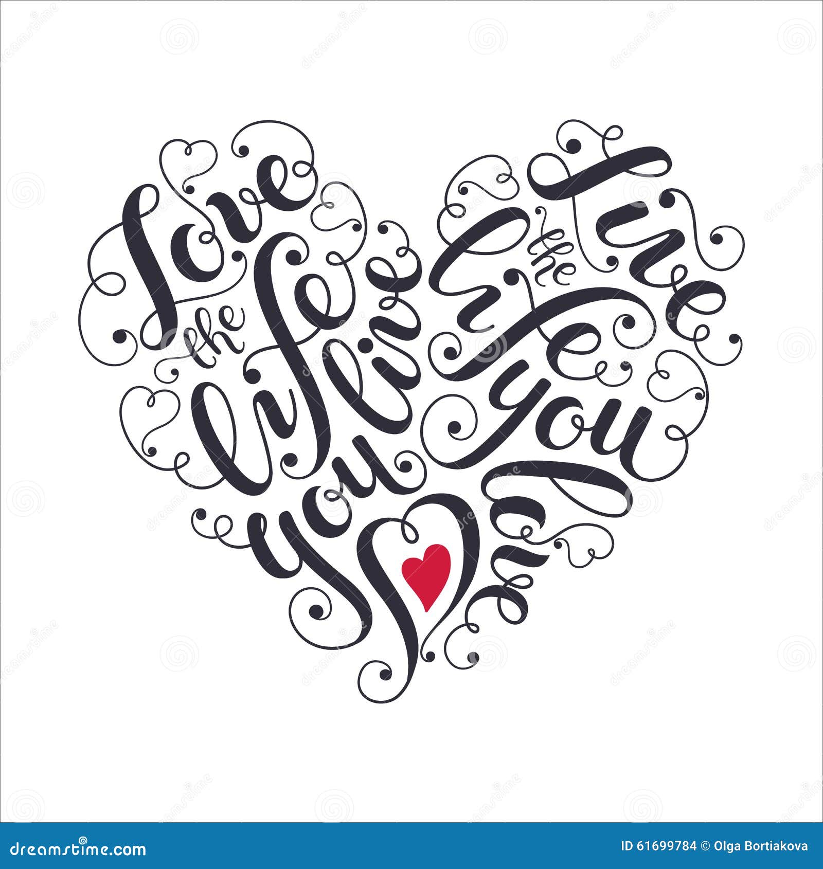 Download Inspiring Heart Shaped Poster Stock Vector - Image: 61699784