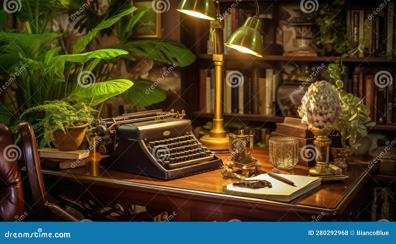 Inspiring Office Interior Design Vintage Style Generative AI AIG 31