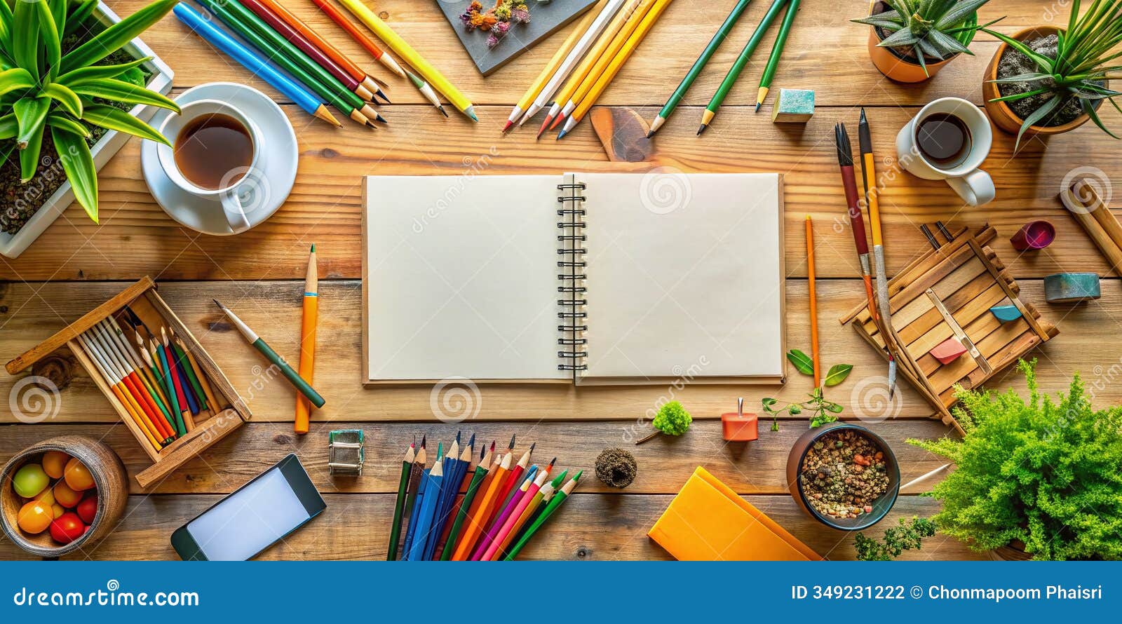 inspiring sketchbook mockup creative ideas  inspiration on a draftsmans desk a panorama view for visualizing your