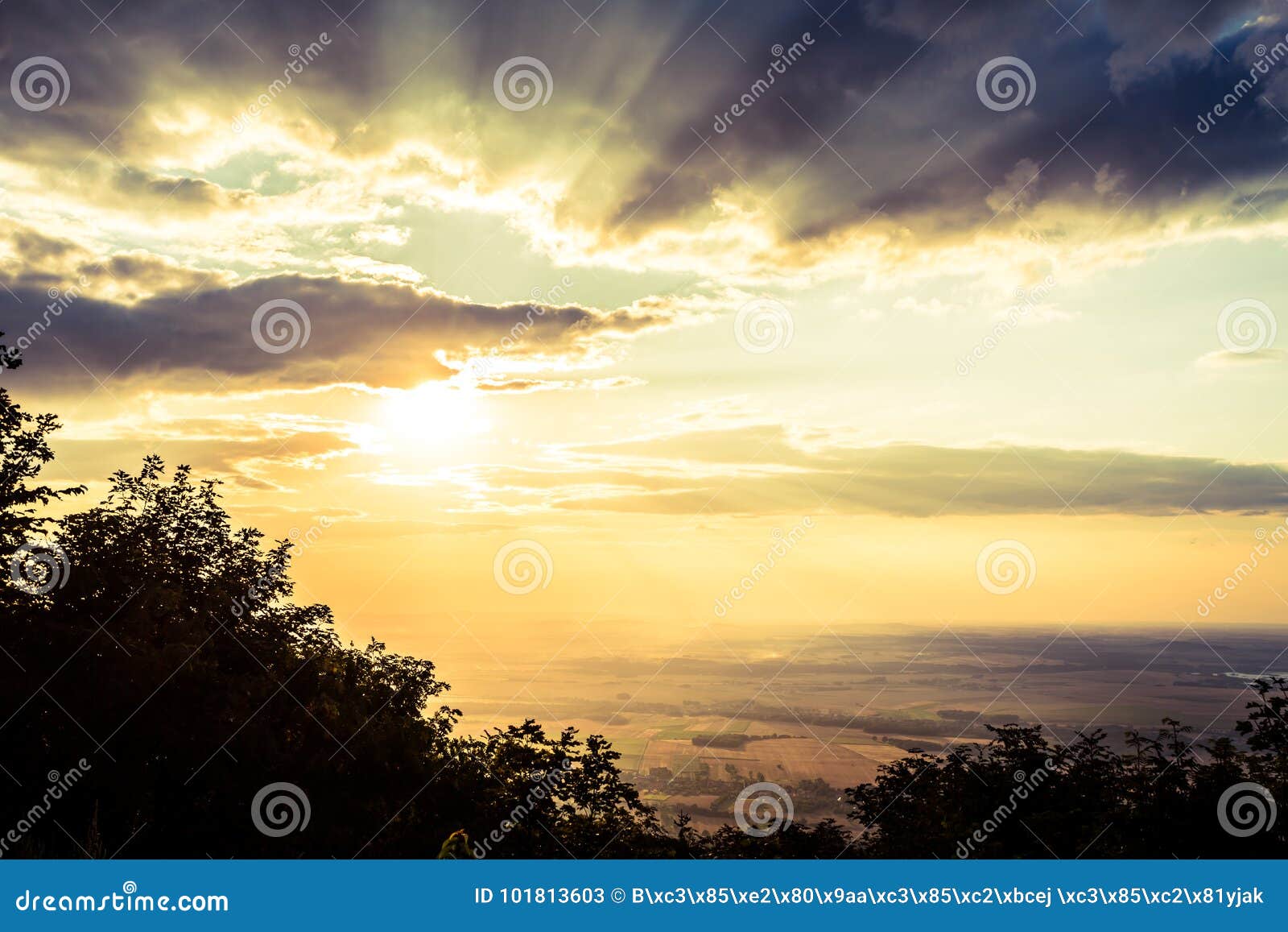 inspiring sunset landscape, mountain view point