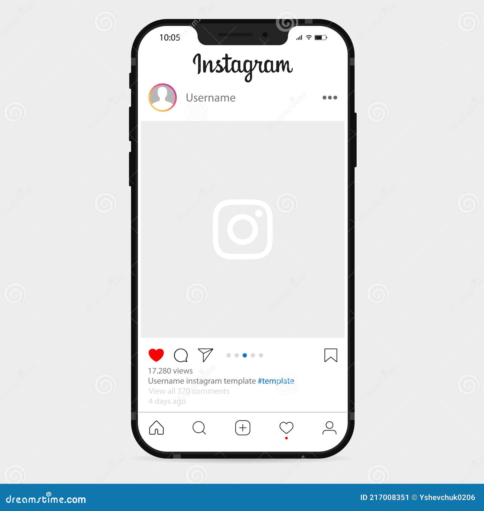 Instagram Mockup. Set Instagram Screen Social Media And Social Network ...