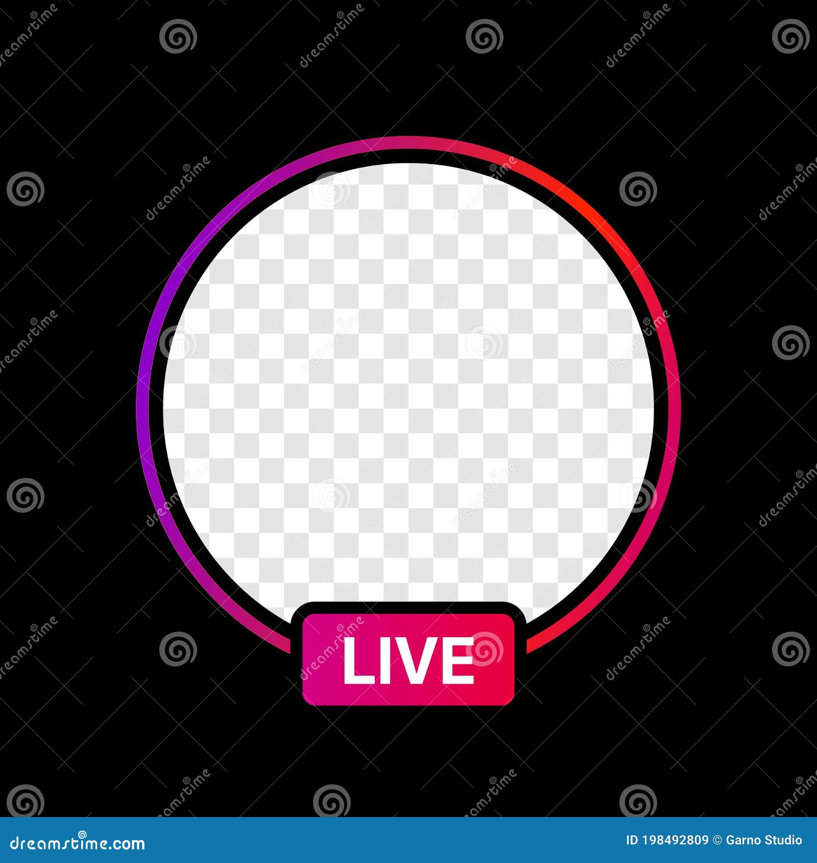 Instagram Profile Live Icon Interface. Transparent Placeholder Stock Vector  - Illustration of design, circle: 198492809