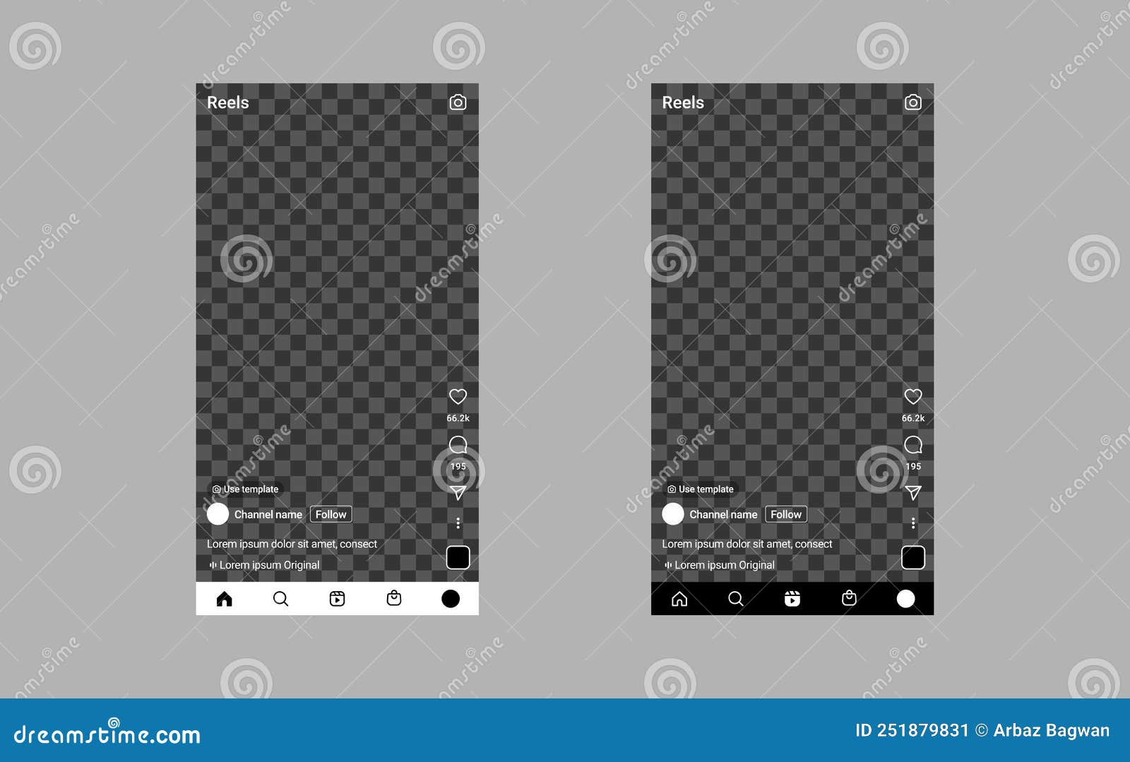 Instagram Reels Mockup Empty Screen Ui Blank Template Editorial Photo -  Illustration of network, internet: 251879831