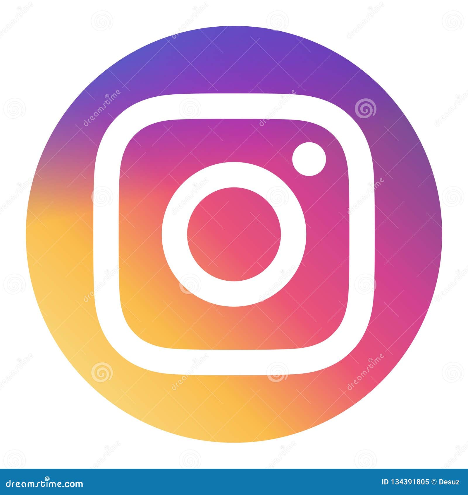 Instagram Round Icon Vector Editorial Image - Illustration of follow