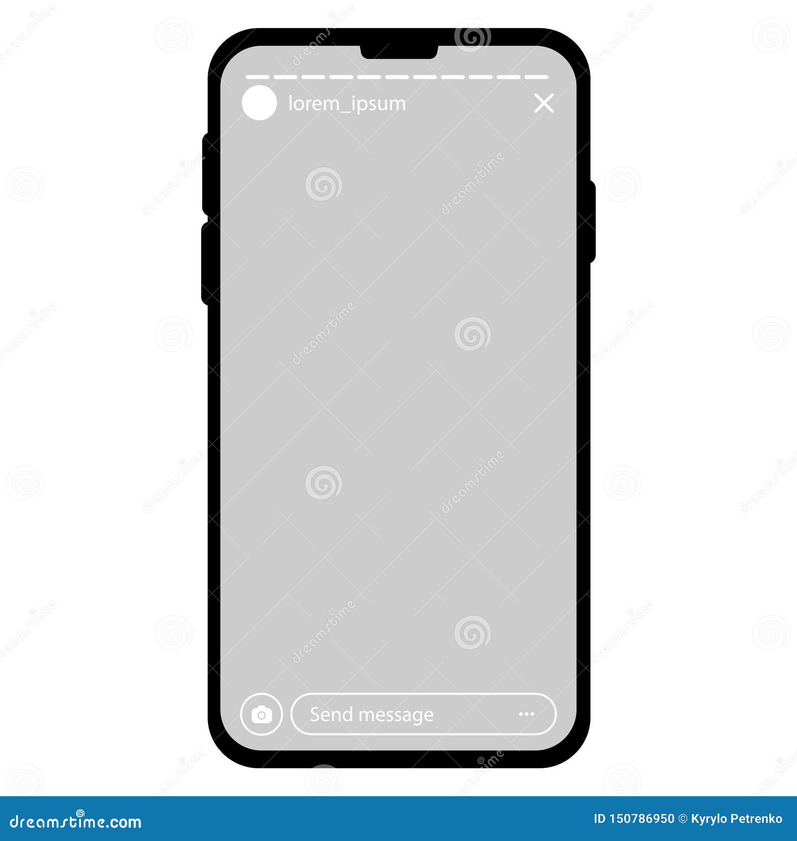 instagram stories mock up with empty background
