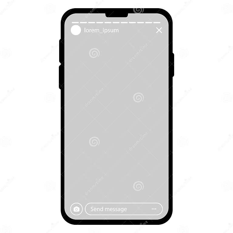 Instagram Stories Mock Up with Empty Background Stock Illustration ...