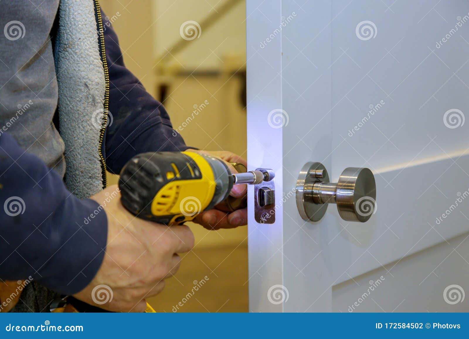 Install Door Knob with a Screwdriver Stock Photo Image of doors