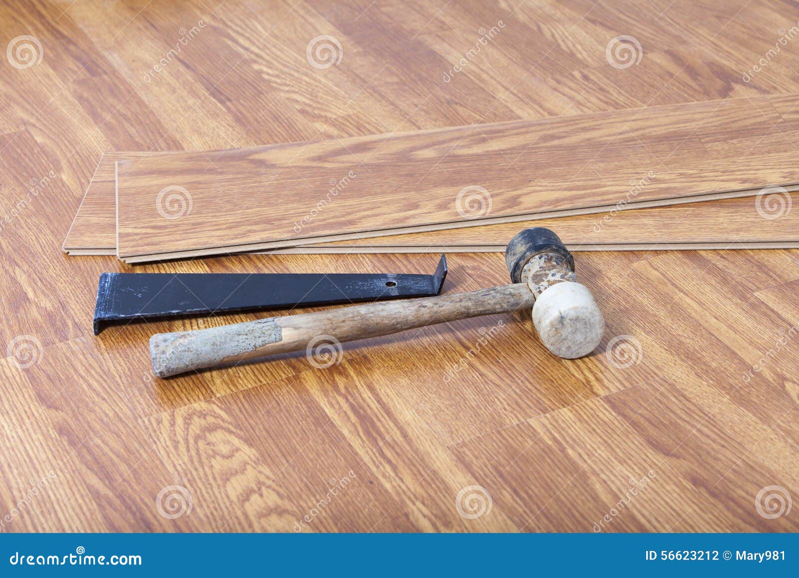 Install Laminate Floating Floor Stock Photo Image Of Work