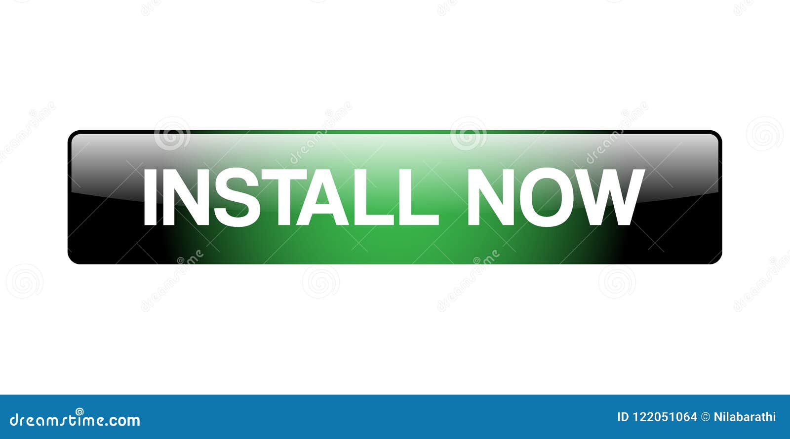 Install now web button - computer generated illustration on isolated white background