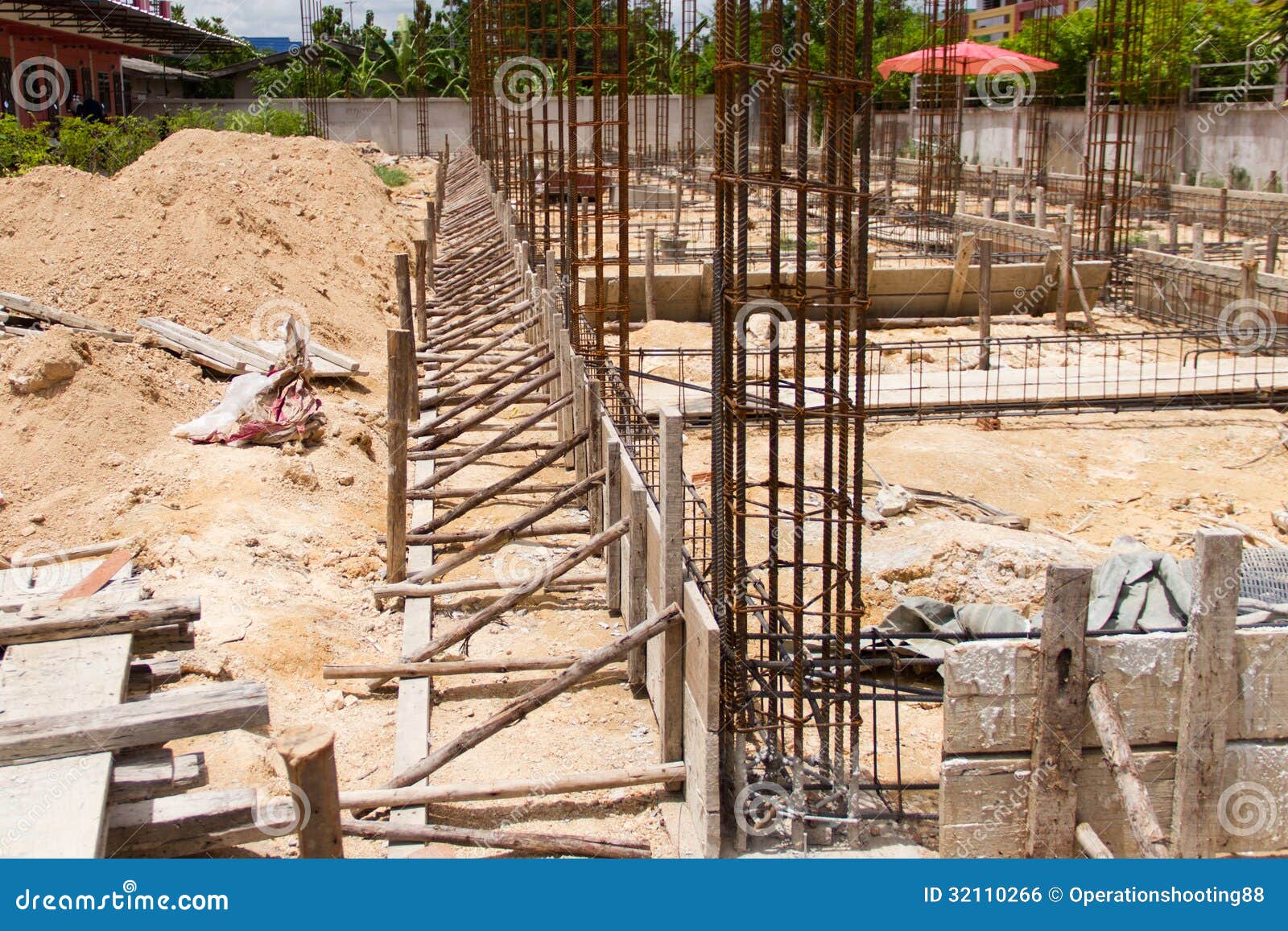 Install rebar and formwork stock photo. Image of hard 32110266