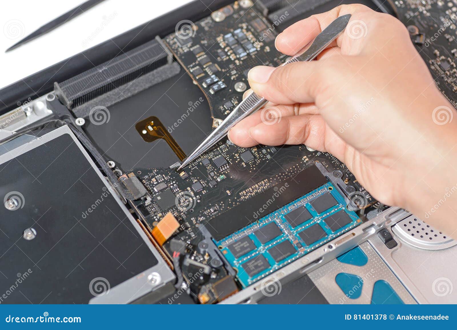Install ribbon cable stock photo. Image of connector 81401378