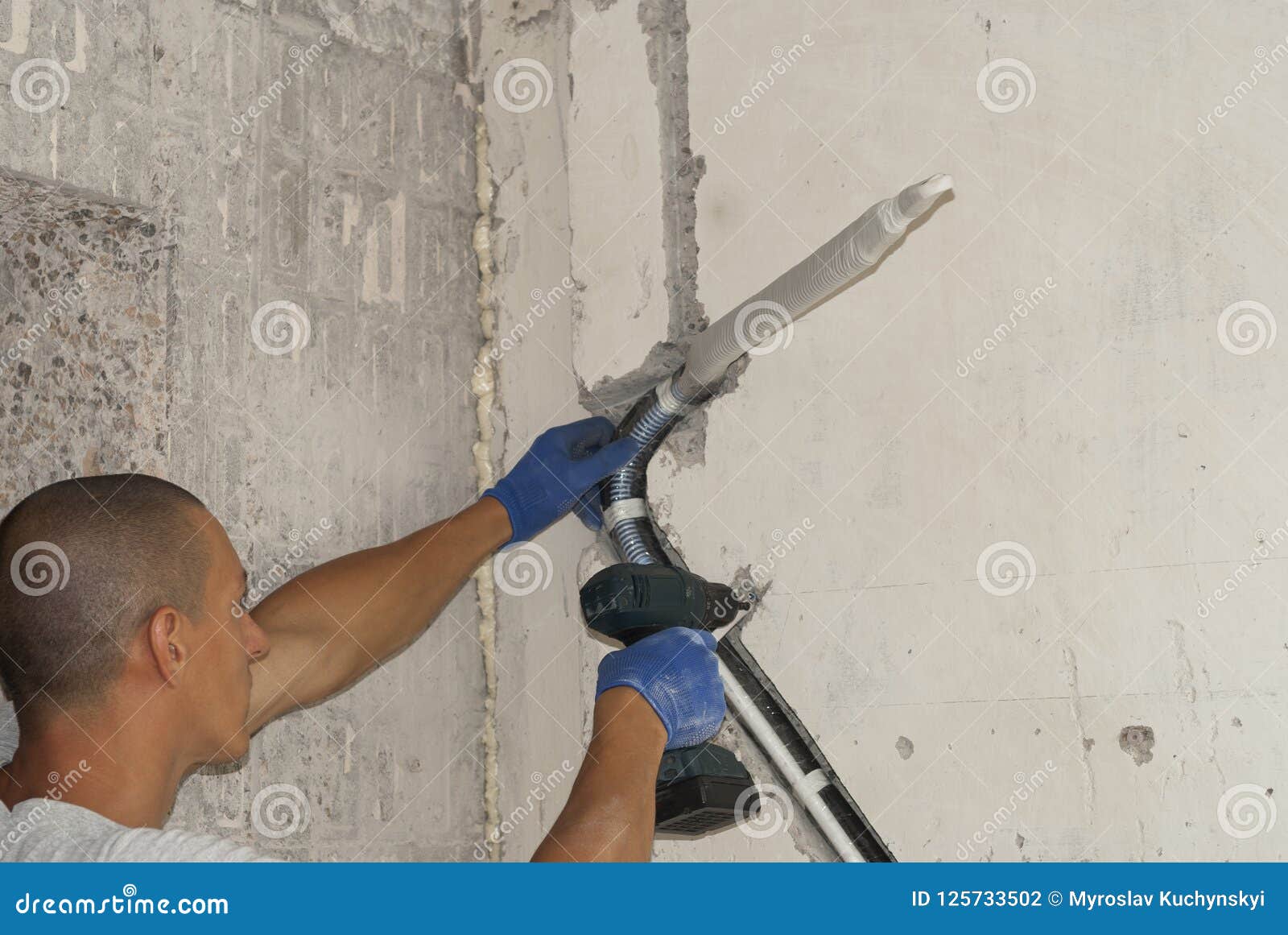 Installation of Air Conditioning Pipes Stock Photo Image of liquid